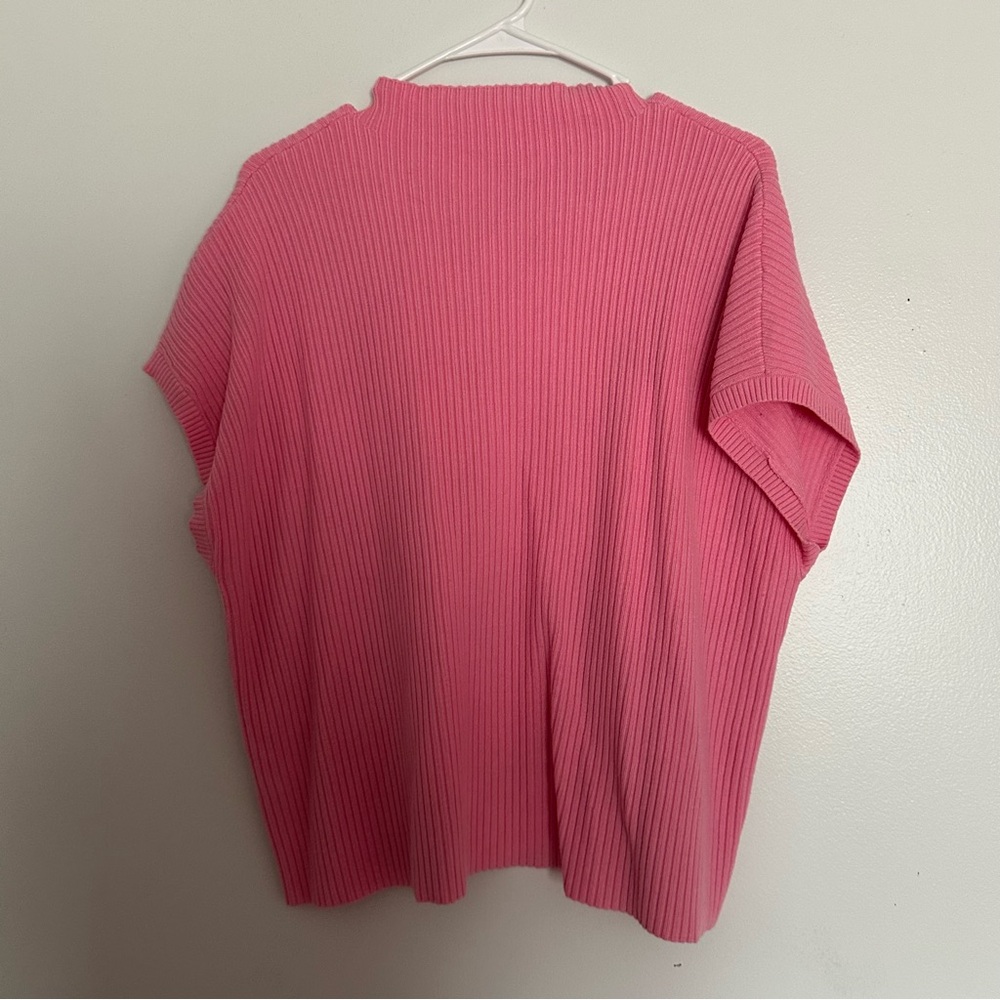Pink Ribbed Women's Top - Picture 2 of 2